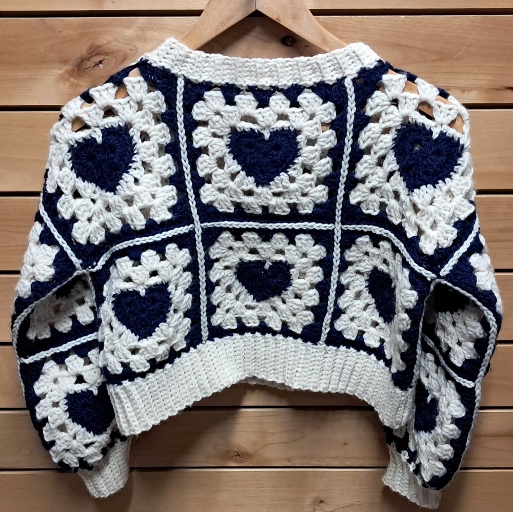 Hand Crocheted Girls Sweater - Picture 2 of 2